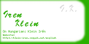 iren klein business card